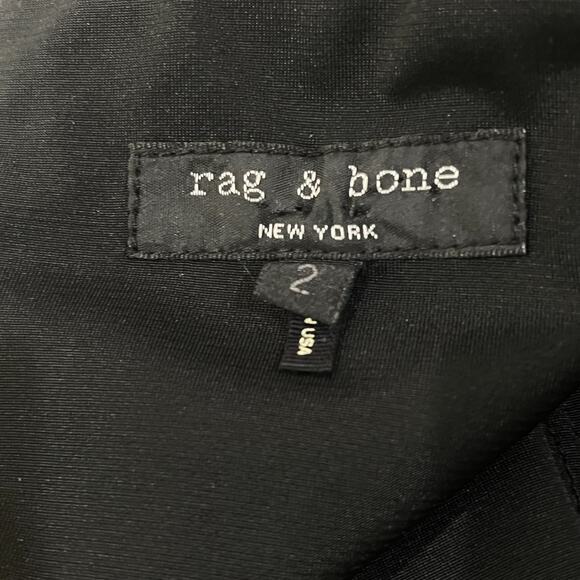 Rag & Bone Ribbed Stretch Black Bodycon Long Sleeve Dress Size 2 - Picture 7 of 9